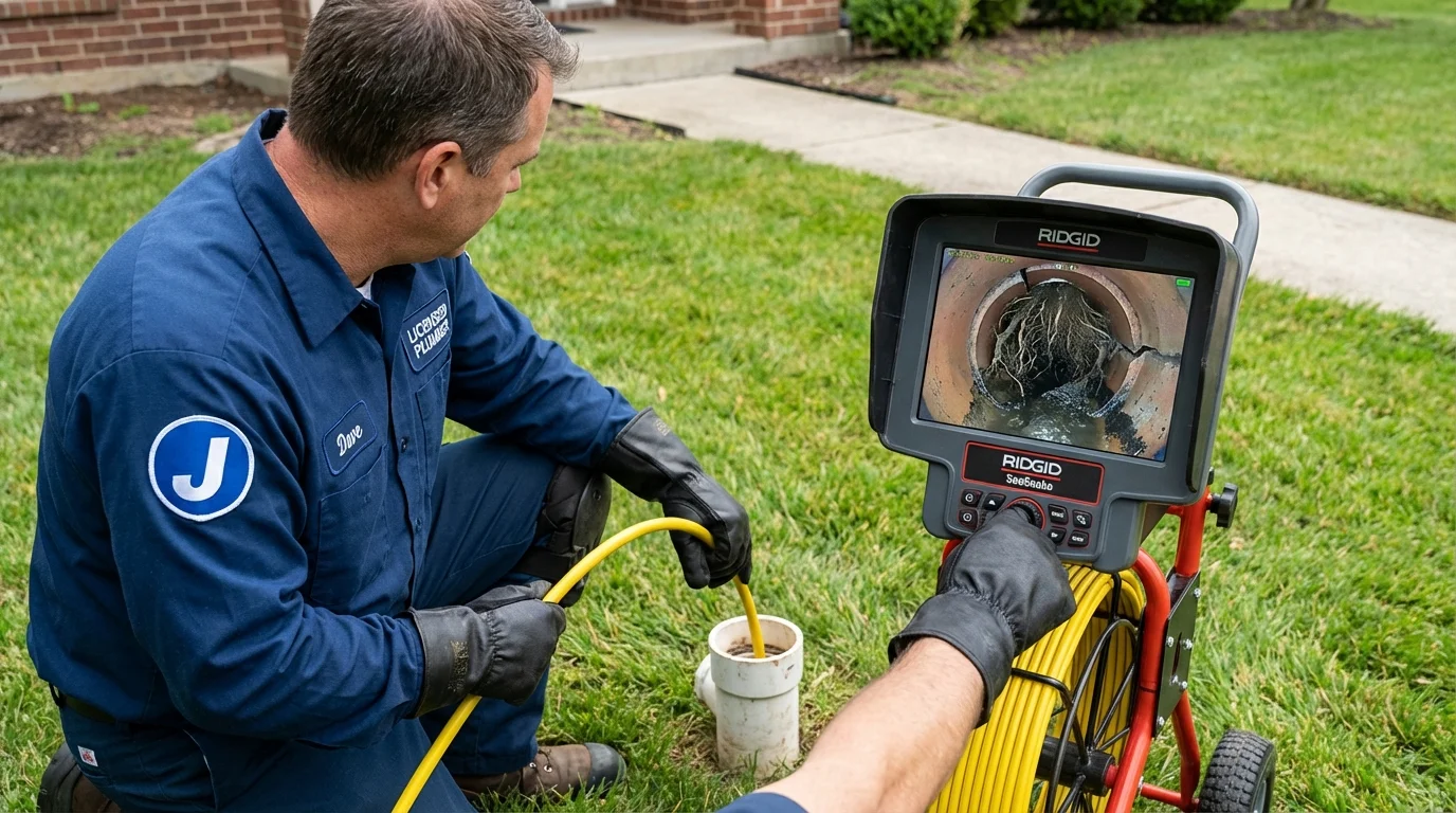 Sewer camera inspection being performed by Johns Plumbing LLC in Estell Manor